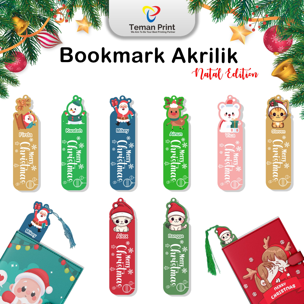 

Teman Print Bookmark Akrilik Pembatas Buku Atau Alkitab Edisi Natal