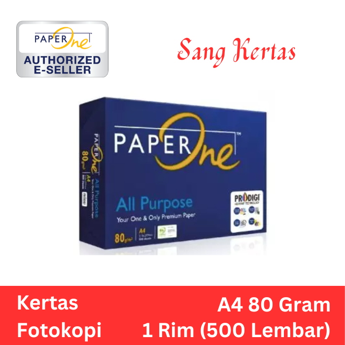 

Kertas HVS A4 80 gram Paperone 1 rim (500 lembar)