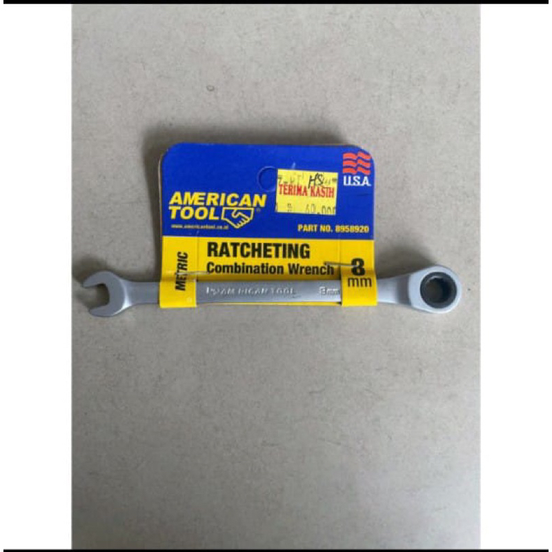 Kunci ring pas Rachet american tools 8mm / kunci ring pas otomatis american tools / rachet combinati