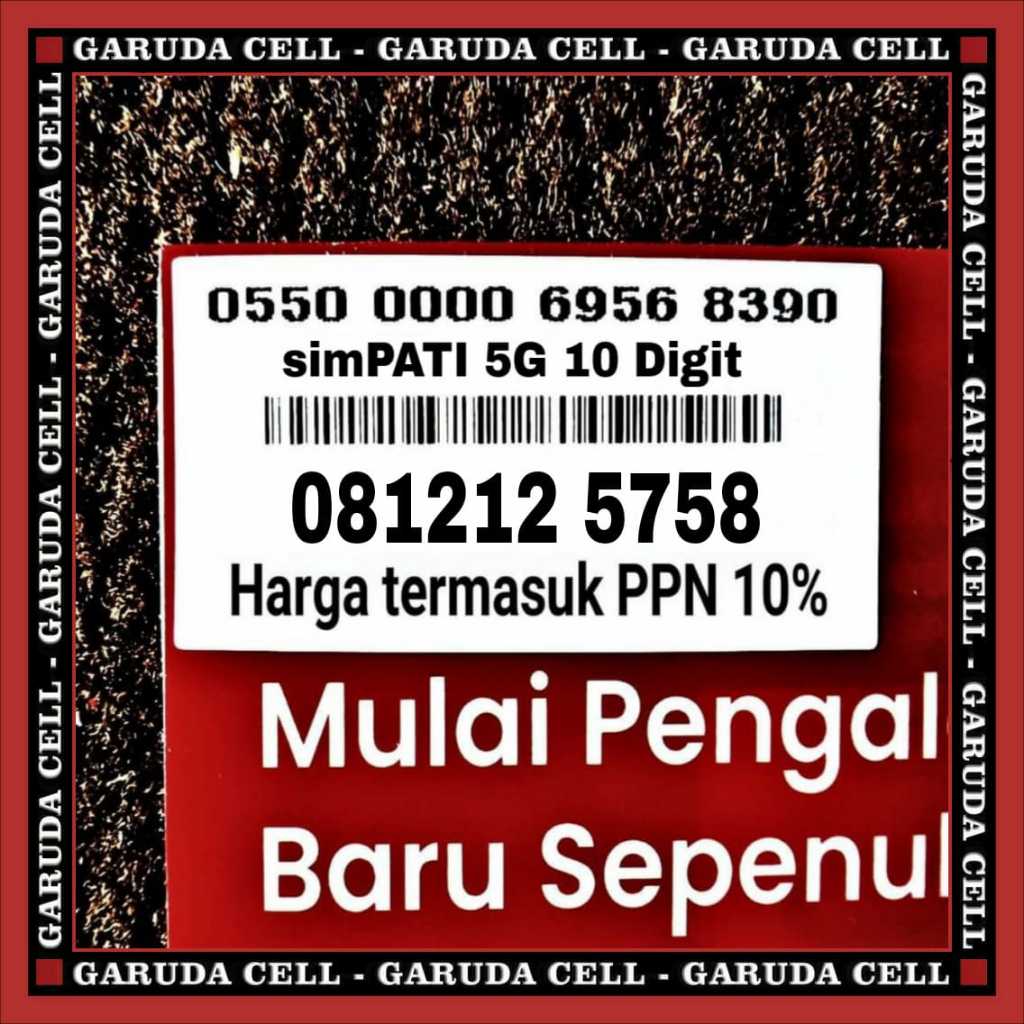 Nomor Cantik 10 Digit simpati 5G kartu prabayar telkomsel 08 1212 5758