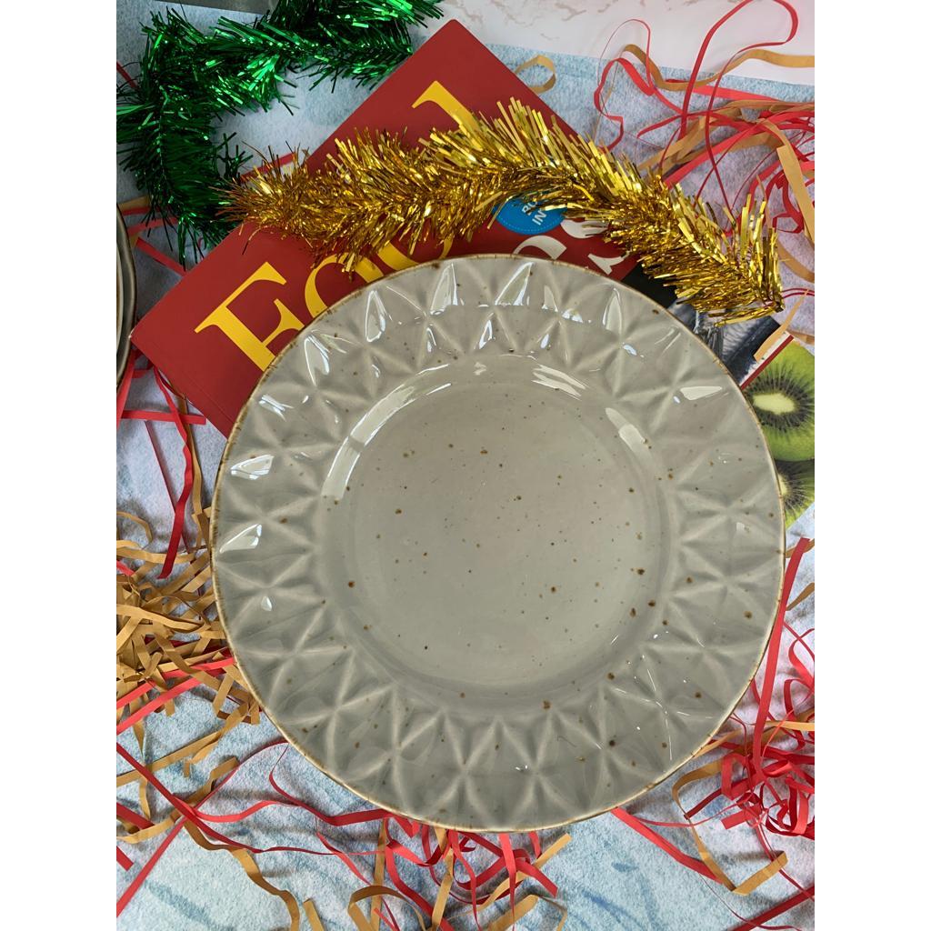 Piring Keramik Rustic Grey Diameter 21.5cm / Plate / Piring Saji