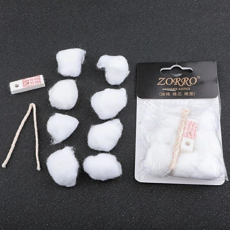 Kapas Isi Ulang Korek Sumbu Korek Zippo Kapas Sumbu Cotton Pad ZORRO