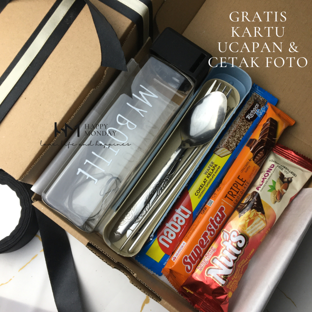 

HAPPY MONDAY - GIFT BOX/HAMPERS/KADO HADIAH ULANG TAHUN ANAK BALITA GRADUATION WISUDA ANNIV SNACK NATAL/TAHUN BARU