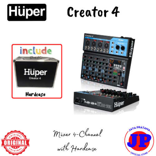 Huper Creator 4 Mixer Audio 4-Channel with Efek & Hardcase Original