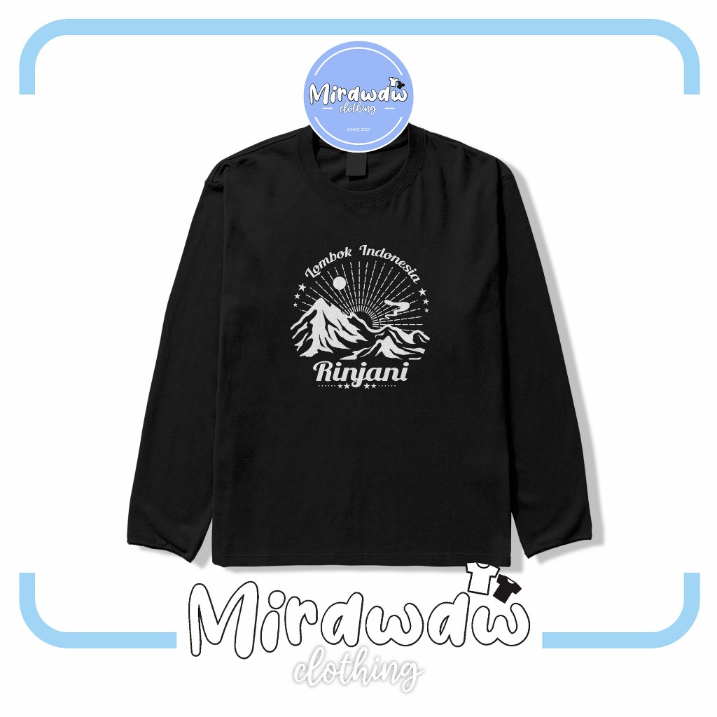 Kaos Outdoor Gunung Rinjani Lombok Indonesia Pendaki Gunung Hiking Lengan Panjang Baju Distro
