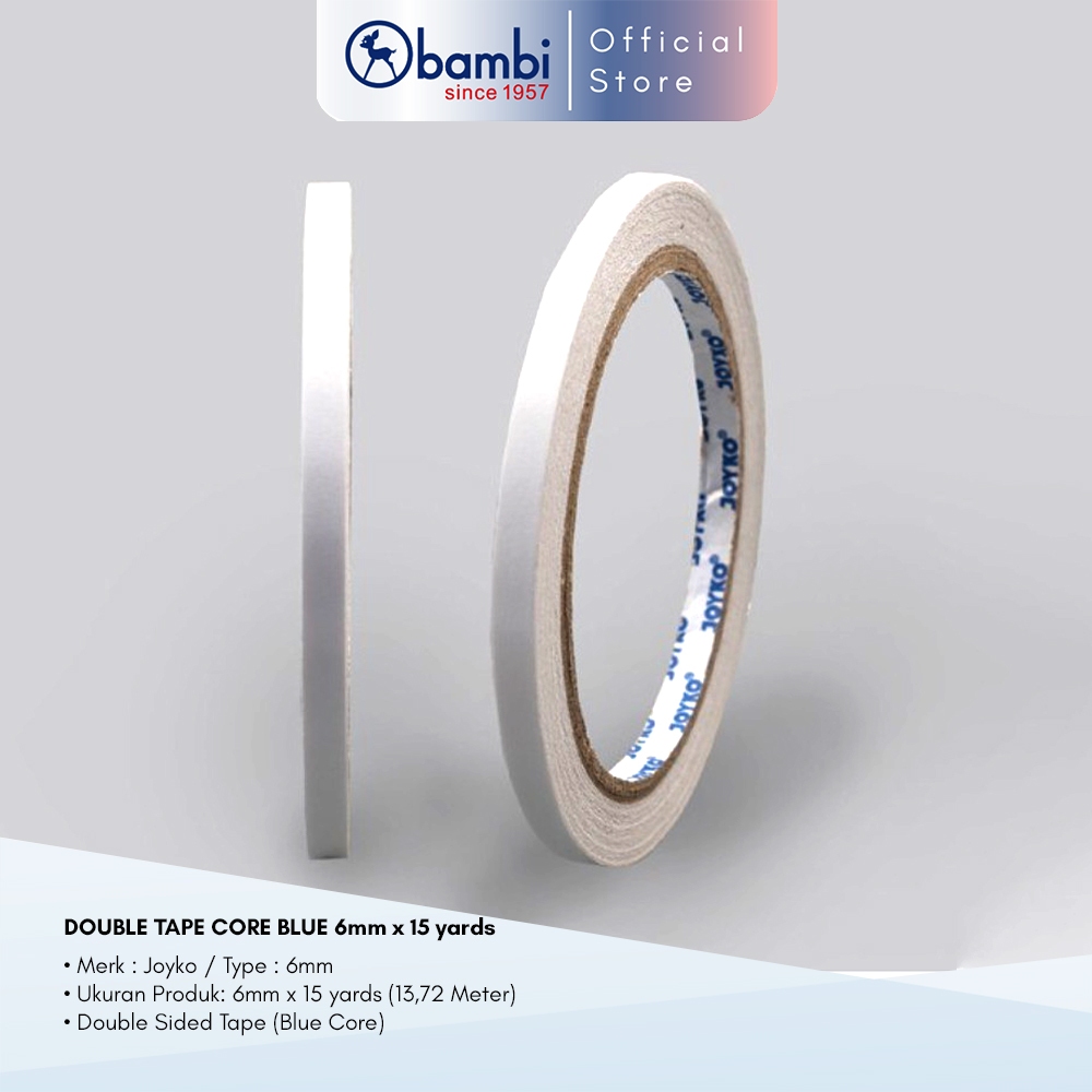 

Joyko Double Tape Core Blue 6mm / Isolasi Bolak Balik