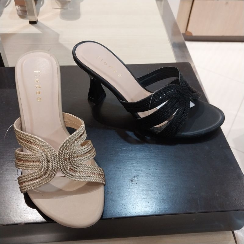 FLADEO sandal wanita pesta heels 7cm