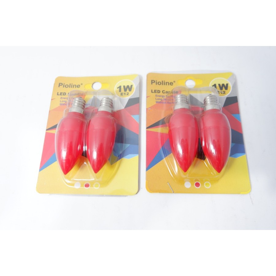 Lampu led candle 1W E12 cahaya merah lampu hias altar
