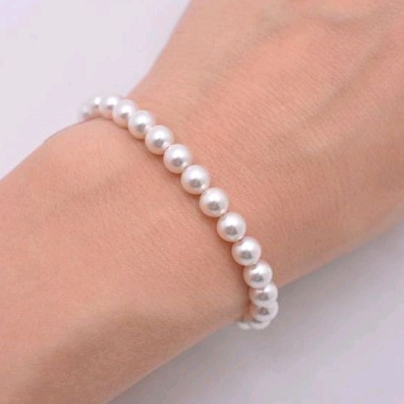 Gelang mutiara putih|Gelang manik putih|Gelang mutiara polos