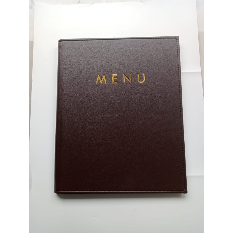 

Buku menu warna coklat model polos,a4 ready stok