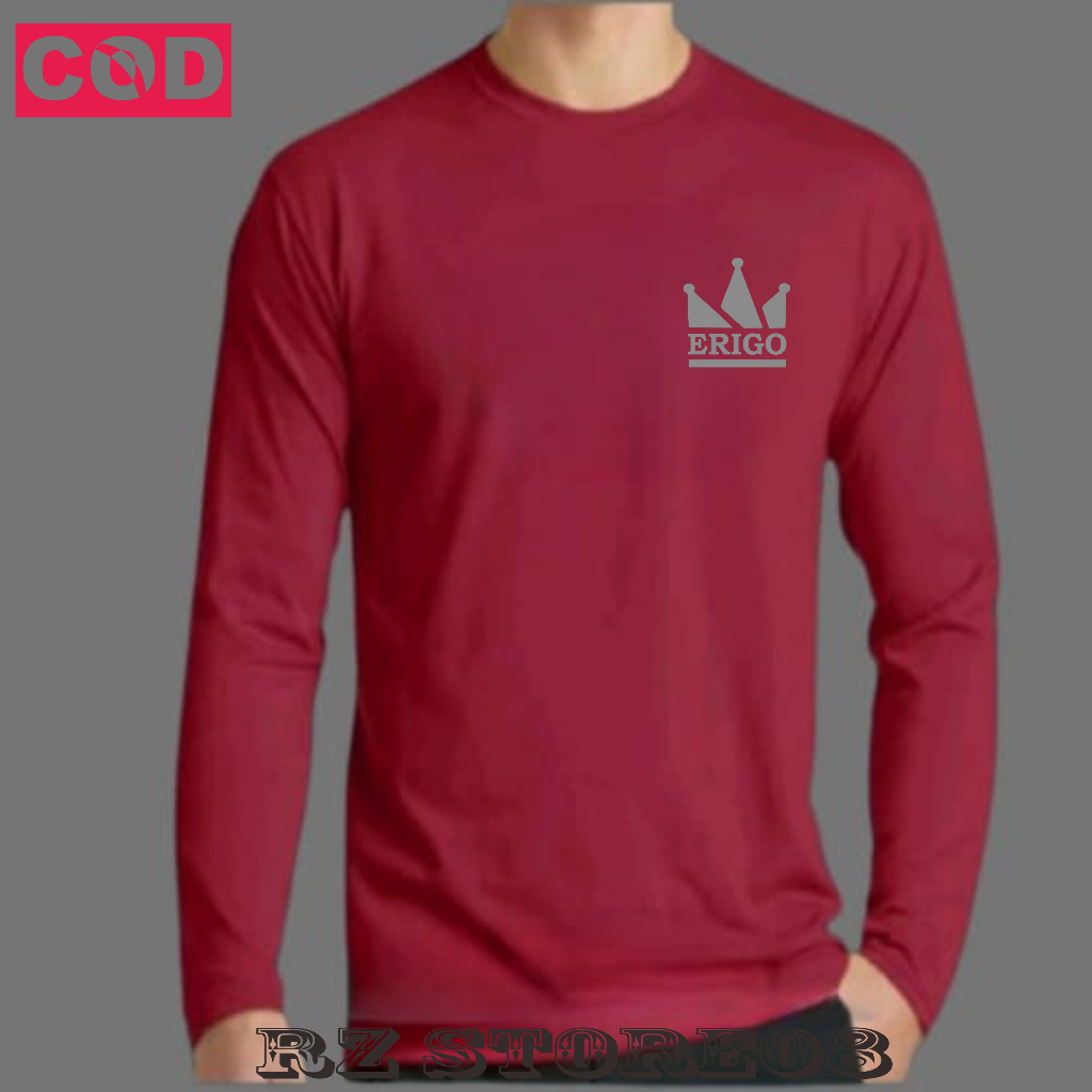 Baju Kaos Erigo Lite  Pria Wanita Lengan Panjang Distro Erigo Baju Cowok Cewek Dewasa Print Grey Bah