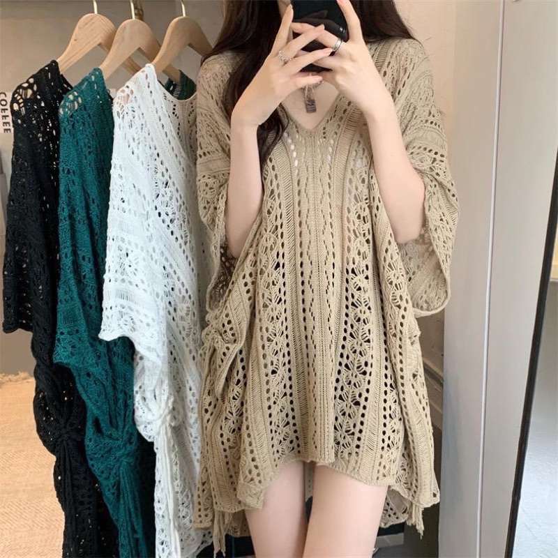 CLOTHINGICON BLOUSE OUTER LIOLA RAJUT JARING JALA OVERSIZE KNIT IMPORT
