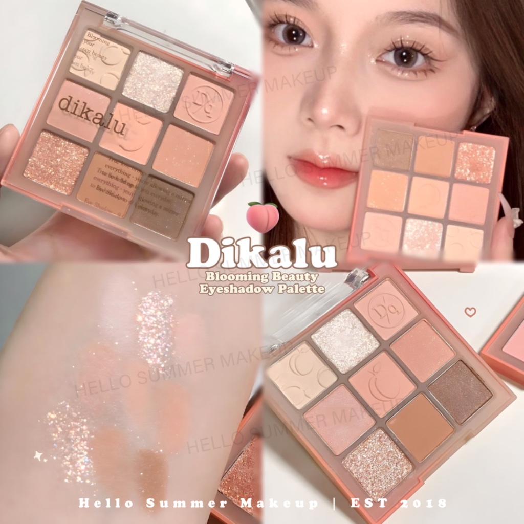 DIKALU Blooming Garden Beauty Peach Squeeze Eyeshadow Palette Korean Make Up 9 Color 7g