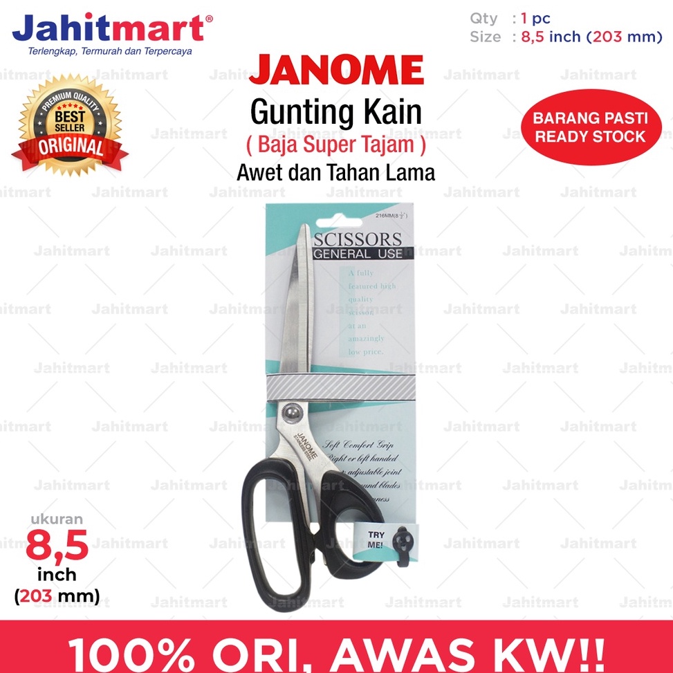

Harga Promo!! GUNTING KAIN JANOME 8,5" 6864