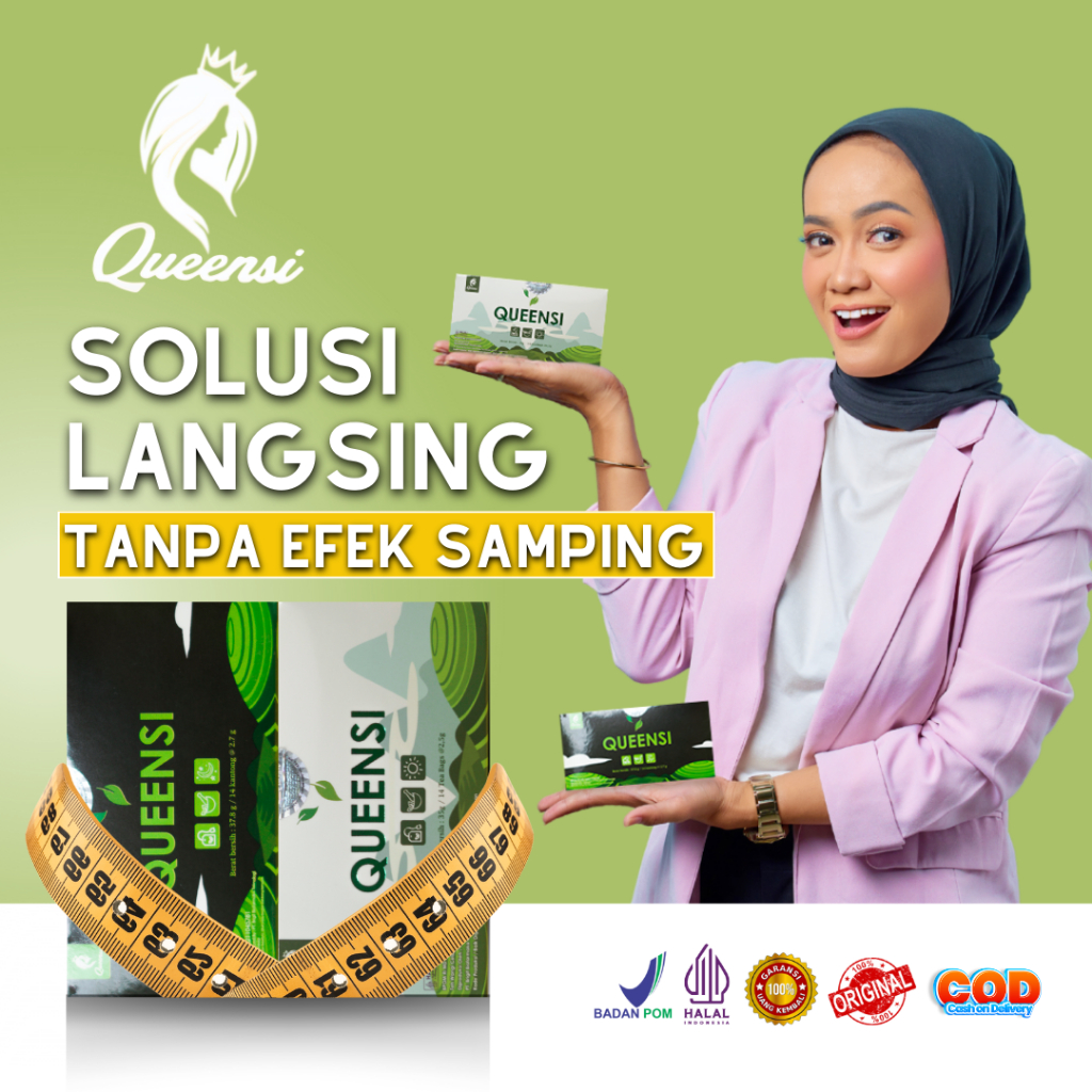 Queensi Slimming Tea Original isi 14 Kantong - Teh Pelangsing Herbal Alami/Produk Penurun Berat Bada