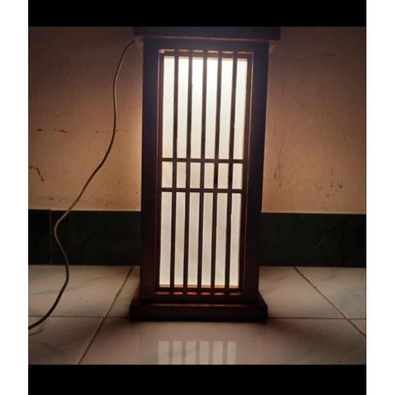 lampu gantung lampu tidur kayu jati asli