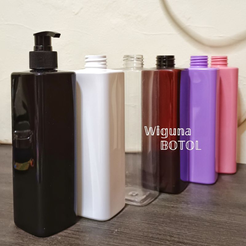 Botol Pump 500ml Kotak / Botol Pet 500ml Model Kotak Tutup Pump Lotion