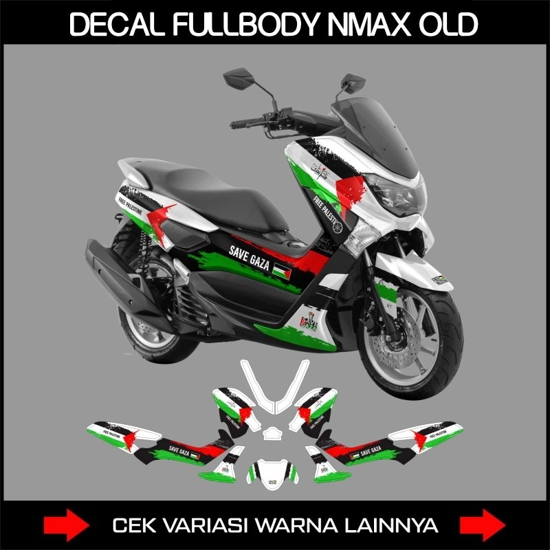 Decal Palestina FullBody Nmax 155 Lama / Striping Yamaha Nmax Old Motif Palestine / Sticker Motor Nm