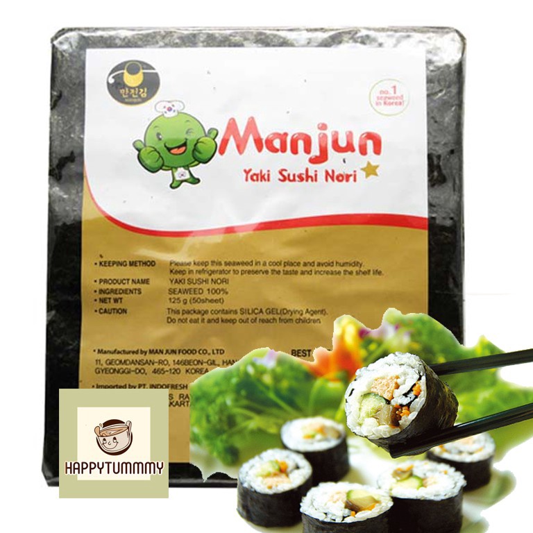 

B3stseller Manjun Nori HALAL 50 Lembar Seaweed Rumput Laut Sushi Gimbap Korean Yaki Sushi Nori [292]