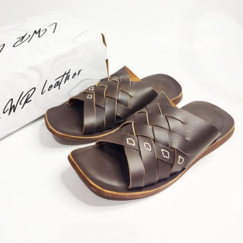 Sandal Pria Kulit Asli | Sendal Kulit Sampai Alasnya