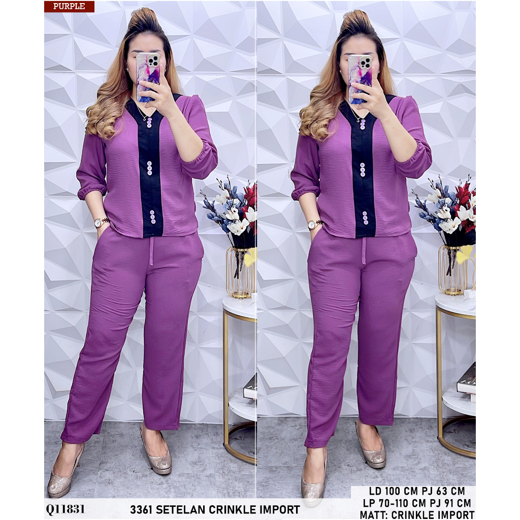 SETELAN BAJU WANITA, SETELAN WANITA KEKINIAN, PROMO BEST SELLER SETCEL ALUNA TERBARU, SETCEL MURAH