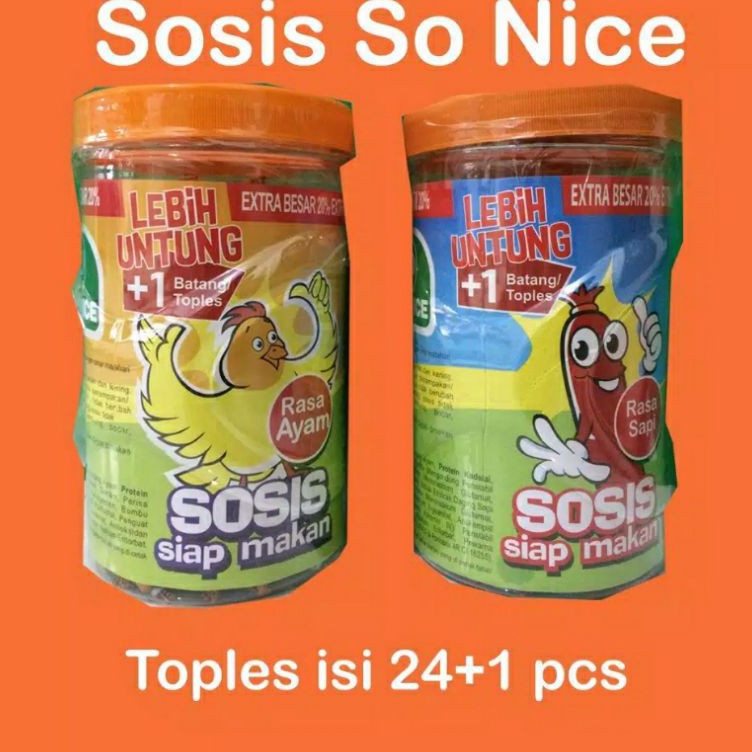 

Kode GGL950 Sosis So Nice Ayam / Sapi / Otak-Otak (24+1 Pcs @17g)