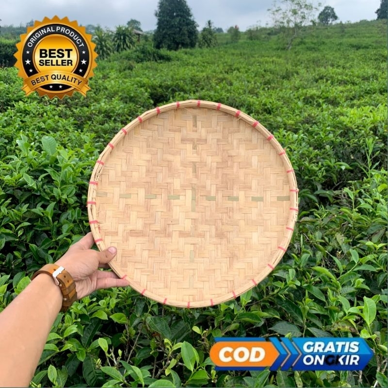 Tampah Bambu Bulat Kecil Ukuran 35cm / Nyiru Bambu / Tampah Kue Tampah Tumpeng Tampah jemuran