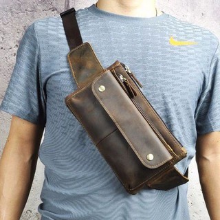 Tas Pinggang Pria Kulit Asli Original - Waistbag Kulit Premium - Tas Kulit Pria