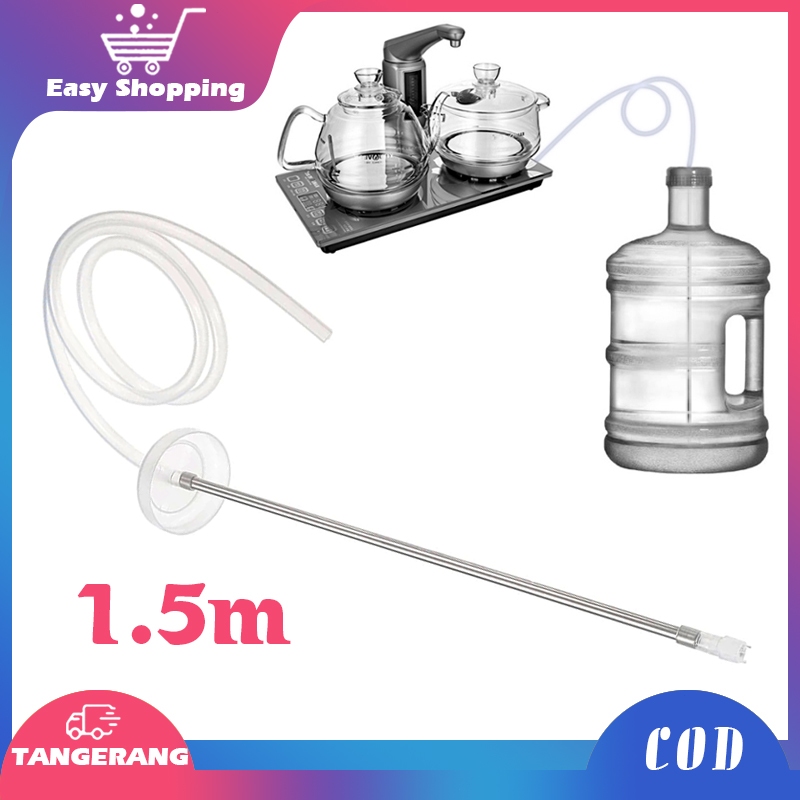 150cm Selang Silikon Pompa Galon Foodgrade Pipa Galon Stainless 304 Pipa Selang Hisap Air Dispenser 