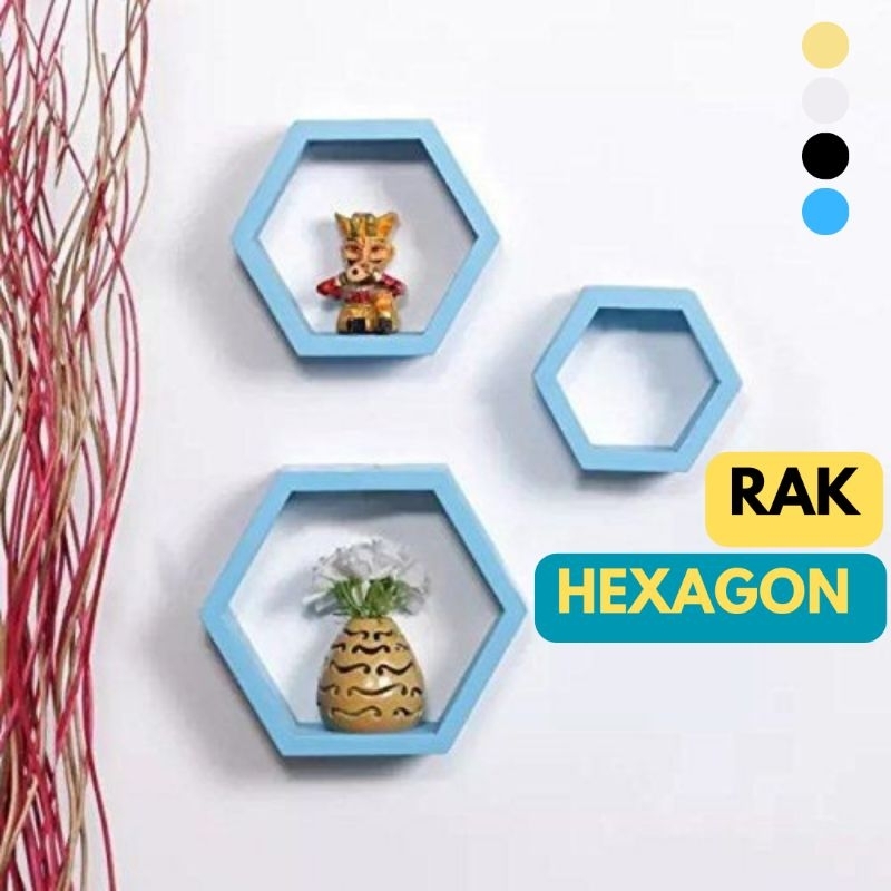 Rak hexagonal warna biru limited edition debvintage