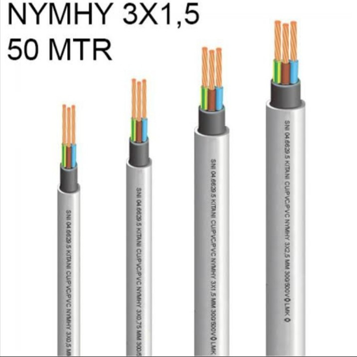 Kabel KITANI Serabut Putih NYMHYO 3x1.5 mm2 Tembaga Similer Eterna