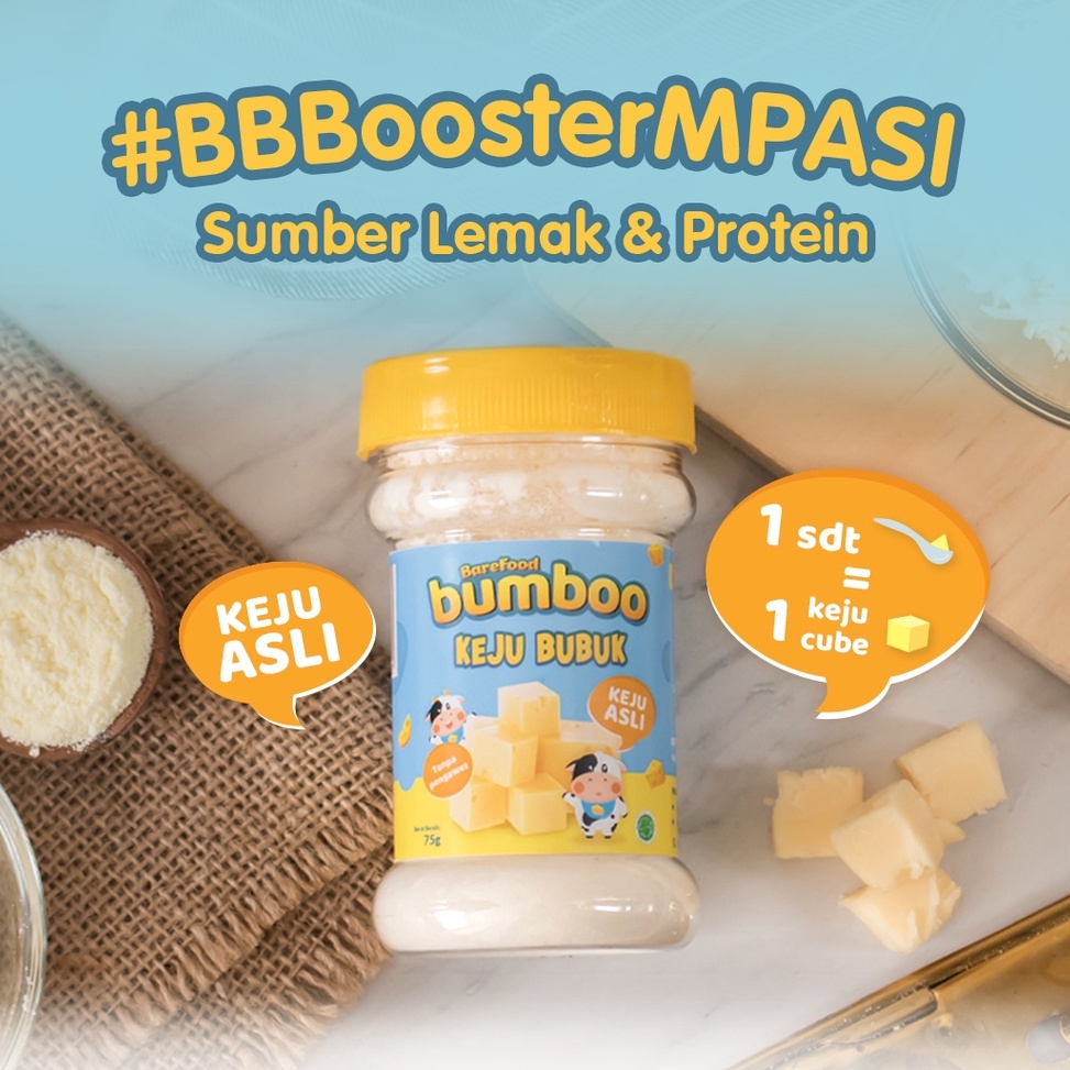 

UP8284 BUMBOO Keju Bubuk Asli - Keju MPASI Anak - Sumber Lemak & Protein - Keju Cheddar Australia - Tanpa Pengawet - No MSG - Bahan Alami 85