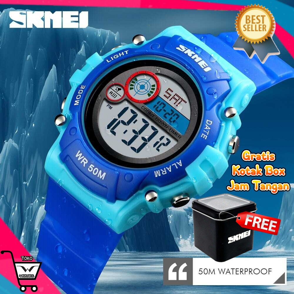 [ FREE KOTAK BOX JAM ] SKMEI Kids Jam Tangan Digital Anak Anti Air Cocok Buat Kado Ulang Tahun- 1477