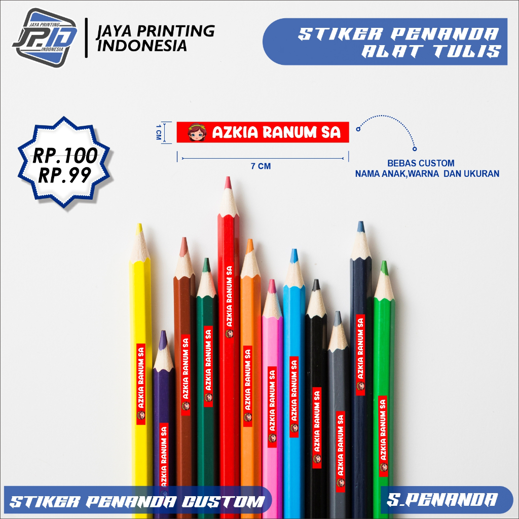 

Sticker Nama Pensil Stiker ATK Alat Tulis Setiker Penanda Peralatan Sekolah Gunting Buku Dll Stiker Murah