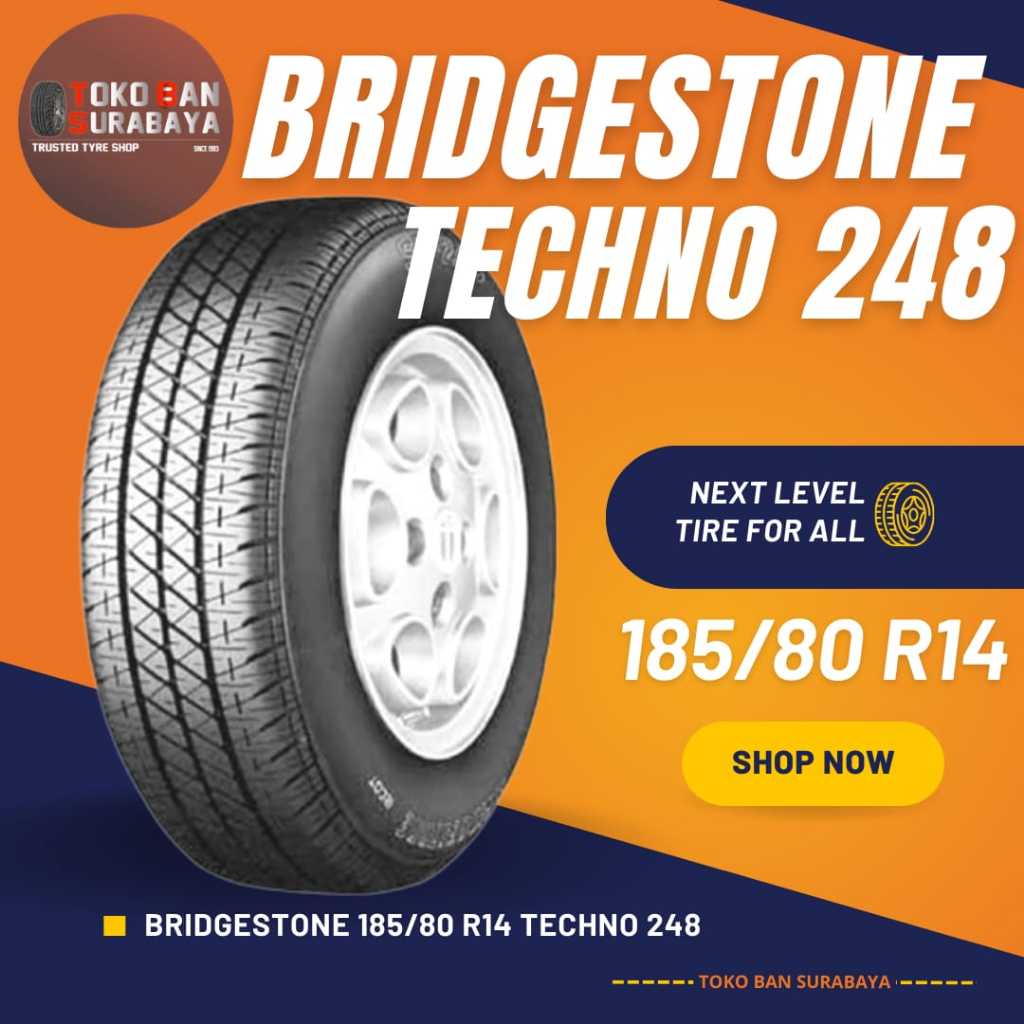 Ban Bridgestone BS 185/80 R14 185/80R14 18580R14 18580 R14 185/80/14 R14 R 14 TECHNO 248 TECHNO248