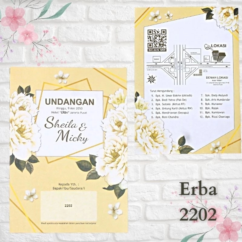 Undangan Pernikahan/Perkawinan Erba 2202
