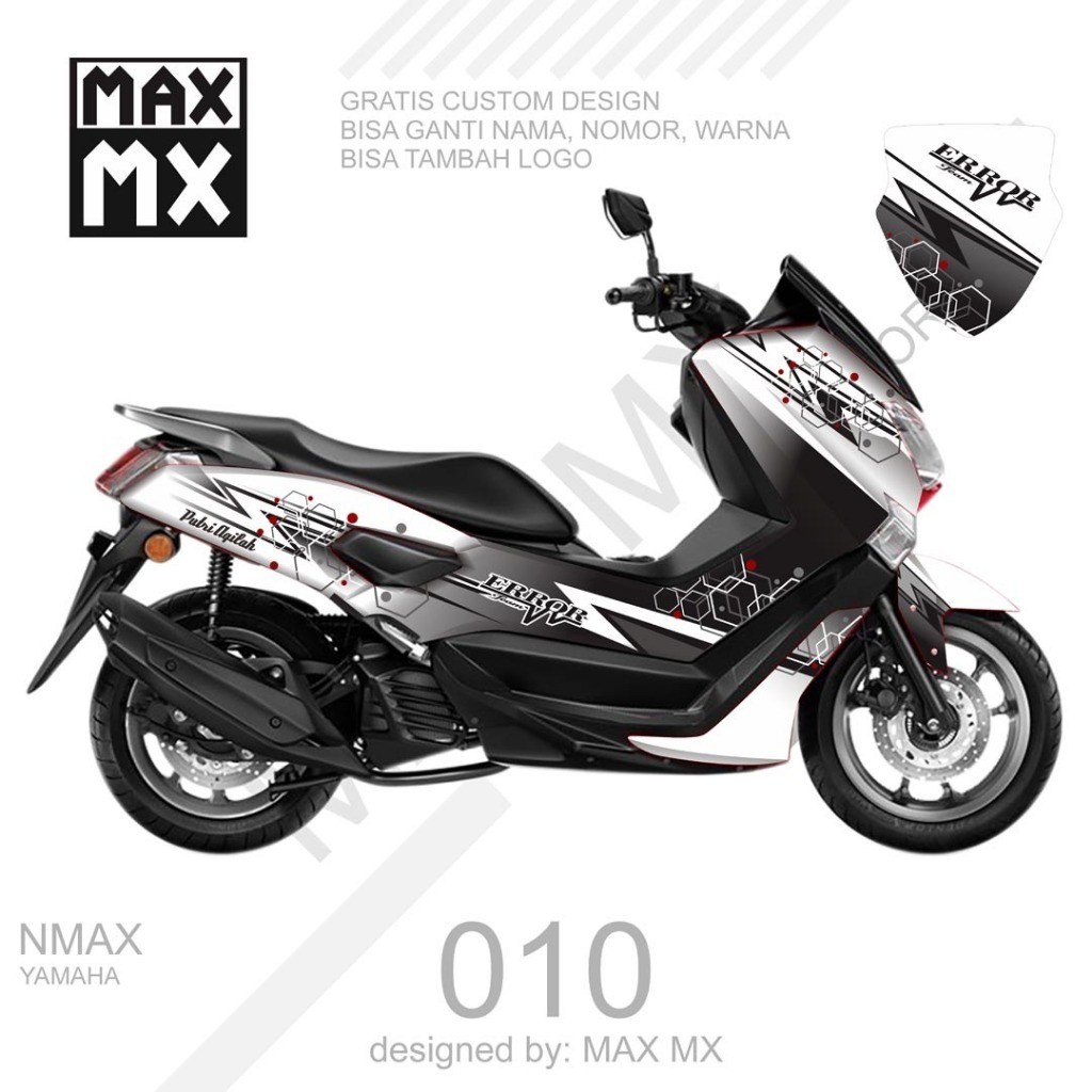 decal stiker full body nmax old keren warna hitam putih simple keren D-G1-010