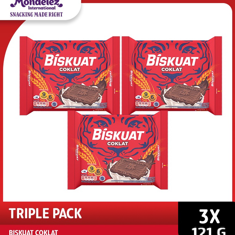 

[NBV] Biskuat Biskuit Chocolate Regular 121.6g, Jajanan dan cemilan favoritAnak Sekolah - triplepack ➥Seller