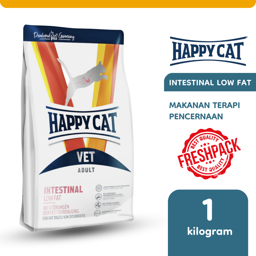 Makanan Kucing Khusus Pencernaan Happy Cat VET Intestinal LOW FAT 1kg