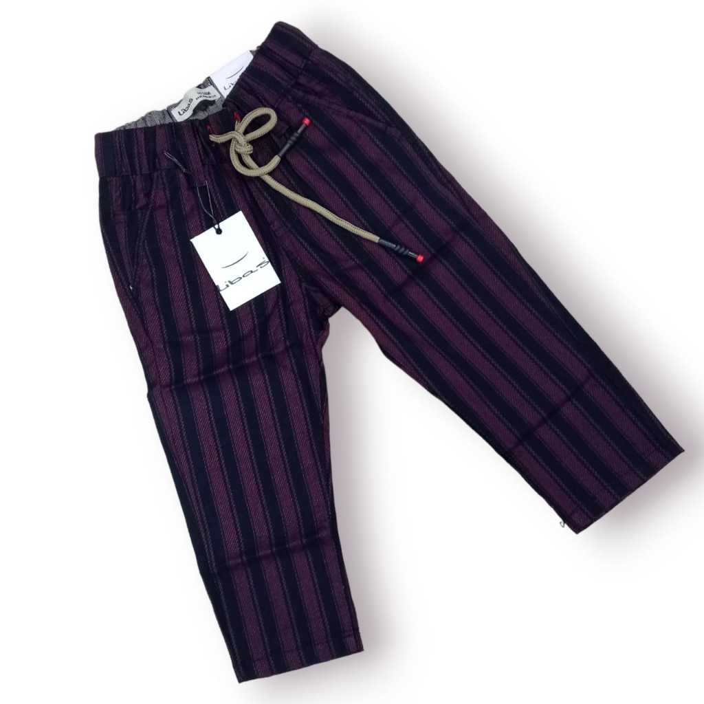 Celana Panjang Tartan Chinos Anak 1-13 Tahun Warna Ungu Salur Hitam Premium By Libas