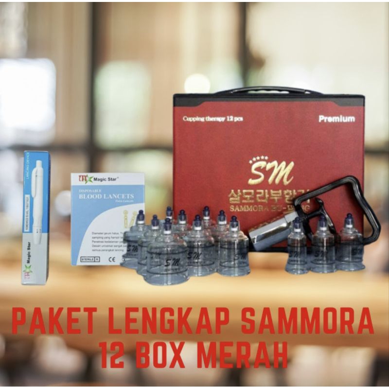 Paket lengkap Alat Bekam kop angin Sammora Premium 12 original korea