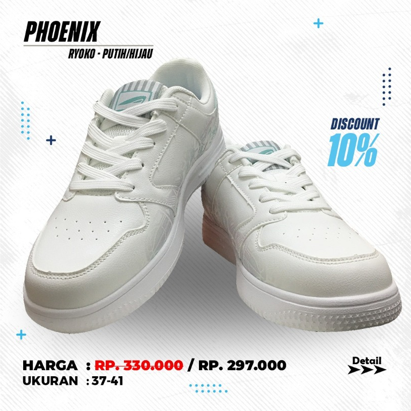 SEPATU PHOENIX RYOKO - PUTIH/HIJAU