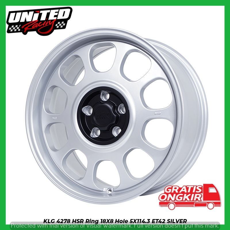 VELG MODEL KALENG RING 18 HSR KLG4 SILVER UNTUK MOBIL BRV HRV CRV INNOVA R18 PELEK SILVER