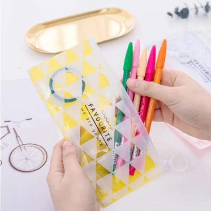 

Tempat Pensil Zipper Tranparan Kosmetik Zipper