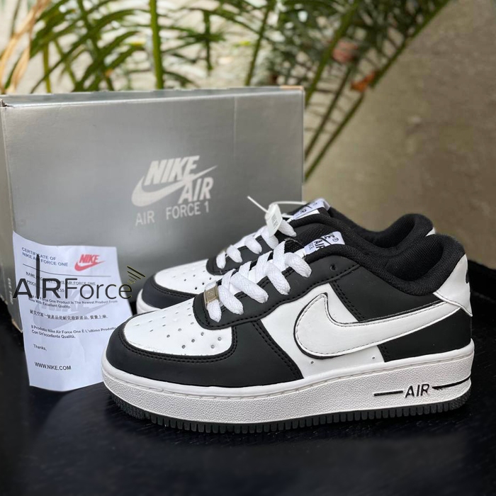 NIKE PANDA - Air Force 1 Black White Sepatu Hitam Putih Pria Wanita Sneakers Cowok Cewek Spatu Sneke