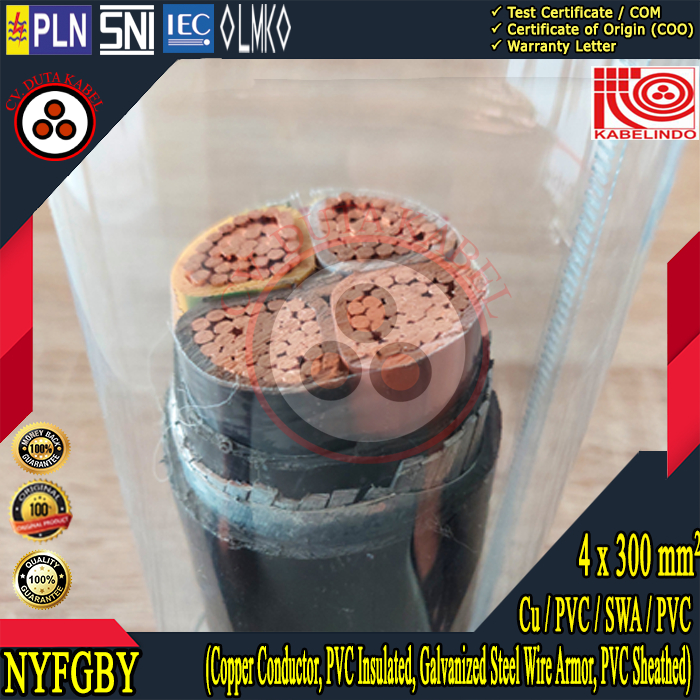 Kabel NYFGBY 4x300 mm2 KABELINDO /NYRGBY 4 x 300 mm2/4x300mm2/4x300