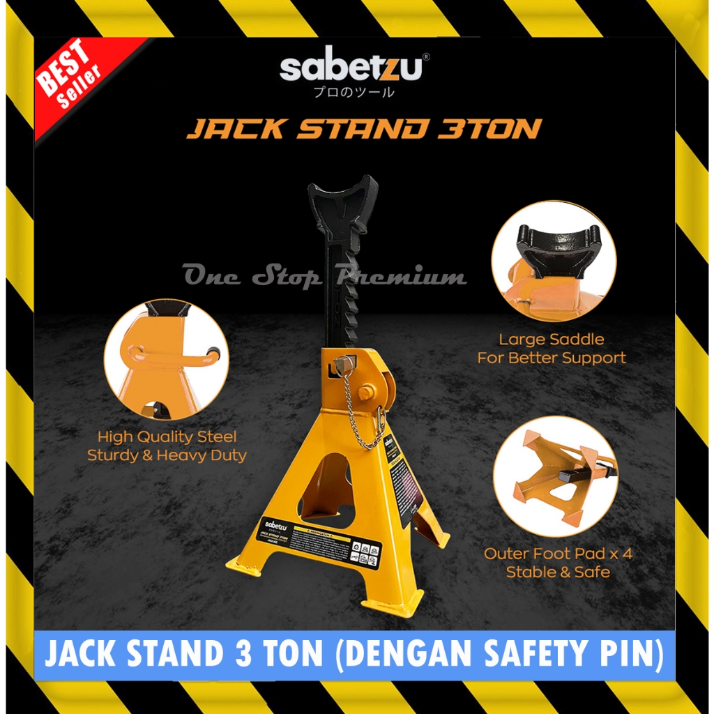 ALAT BESI CAR JACK STAND JACKSTAND TAHANAN PENAHAN PENYANGGA GANJALAN DONGKRAK PENGANGKAT ANGKAT PEN