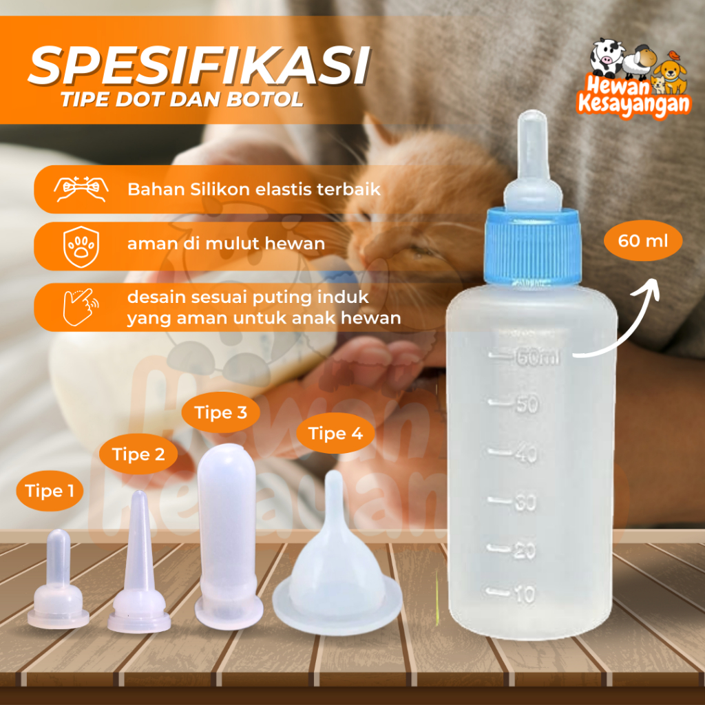 Botol Susu Dot untuk Anak Kucing Anjing dll Dot Silikon