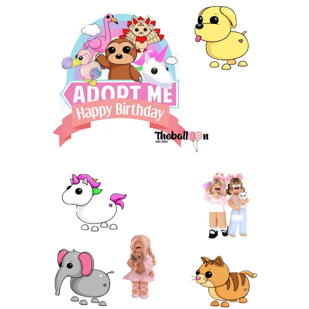 Topper Cake Adopt Me /  nama dan umur tulis dinote ya