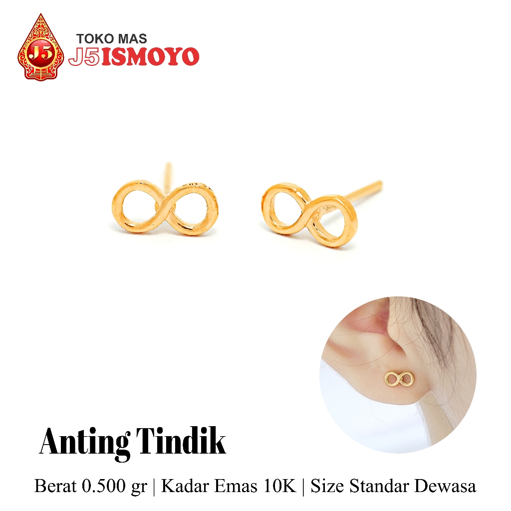 Anting Emas 10 Karat Tindik Infinity J5 Ismoyo